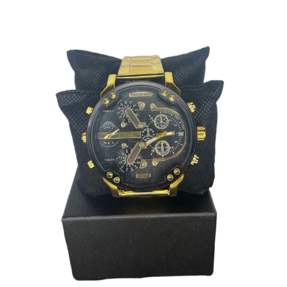 Mens Gold Big Dial Face fashion Watch Tactical Bling Sport beauty Baller Money 2